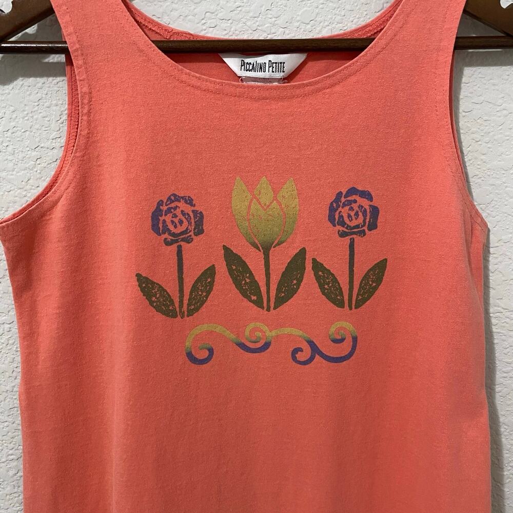 Vintage Dress Womens Size PS Floral Sleeveless Orange Ties Back Maxi Festival - Picture 4 of 7